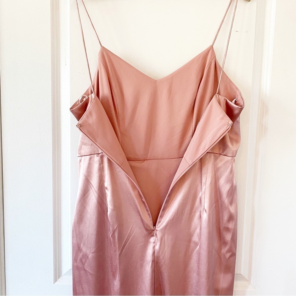 AFTER SIX Draped Desert Rose Satin Midi Formal Dress NWT - Picture 9 of 10